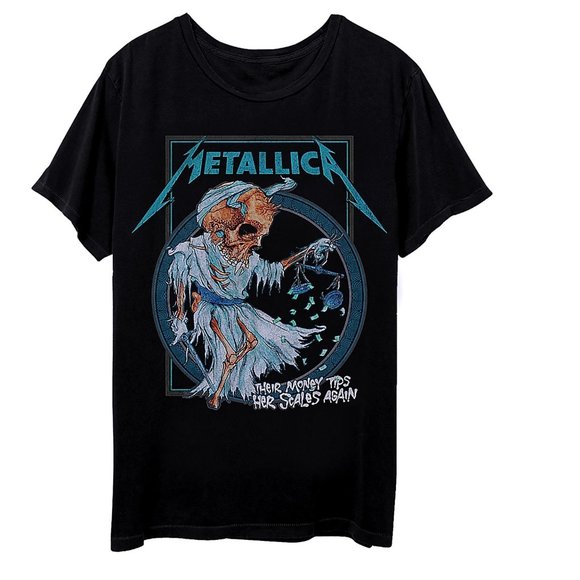 Metallica Their Money Tips Her Scales metal rock Official T-Shirt 2XL XXL NWT - Picture 2 of 3